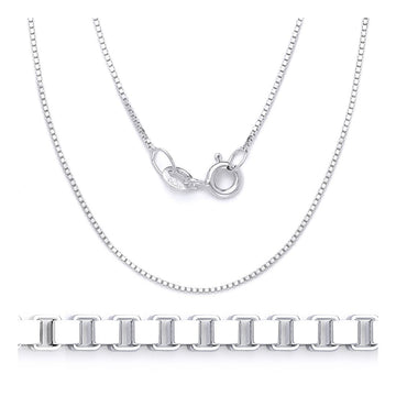 1.1mm Box Chain .925 Solid Sterling Silver Sizes 16"-30" Inch